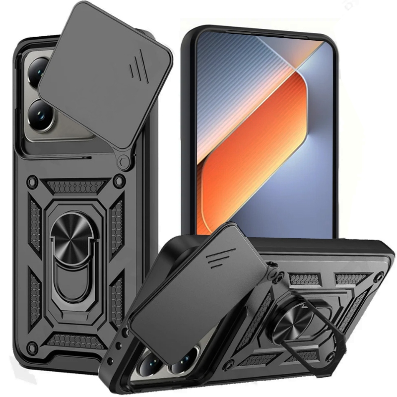 Shockproof Heavy Hard Casing Case with Metal Stand for Tecno Pova 6 Pro ...
