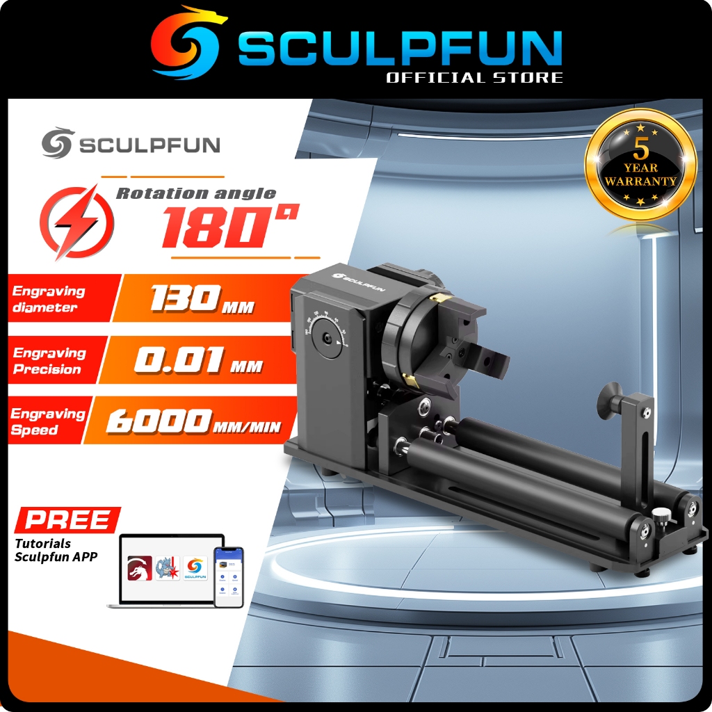 SCULPFUN RA Pro 4 in 1 Rotary Chuck for Laser Engraver Y-axis Multi ...