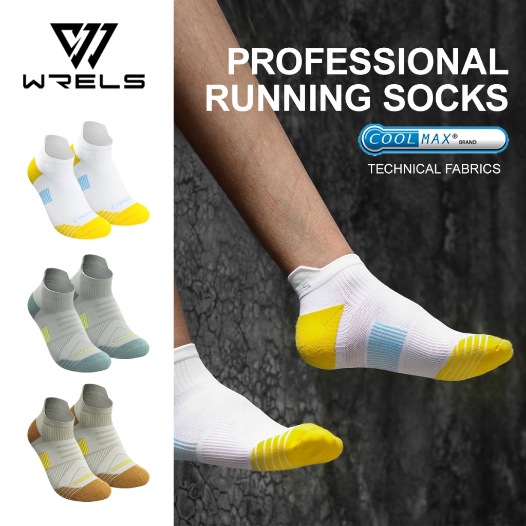 WRELS COOLMAX Fabric High Elasticity Thick Towel Bottom Running Socks ...