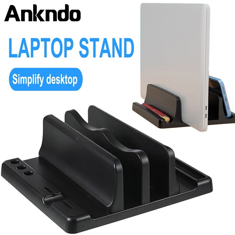 Vertical Laptop Stand Adjustable Stand Notebook Holder Dual Slot ...