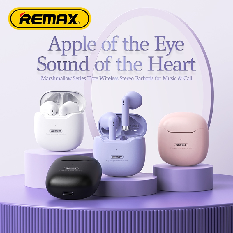 Remax Earbuds Bass Wireless Earbuds Bluetooth TWS-19 Cute Mini Earbuds ...