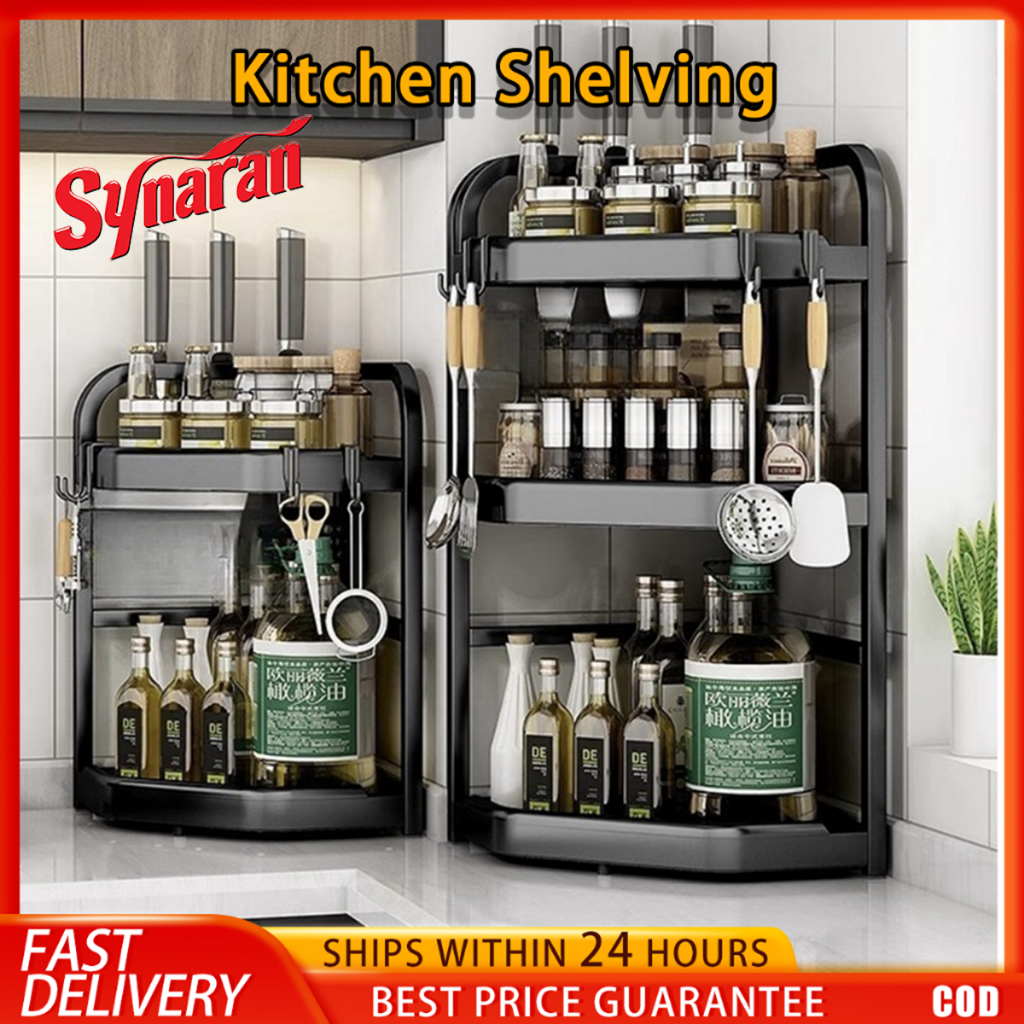 Kitchen Rak Rempah Spice Rack Serbaguna Shelf Bathroom Kitchen Storage ...