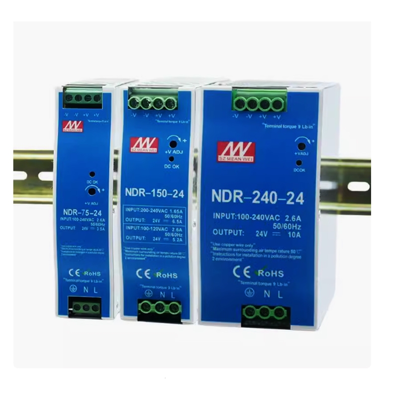 MEANWEI NDR Switching Power Supply EDR Rail Type 75W120W150W240W DC