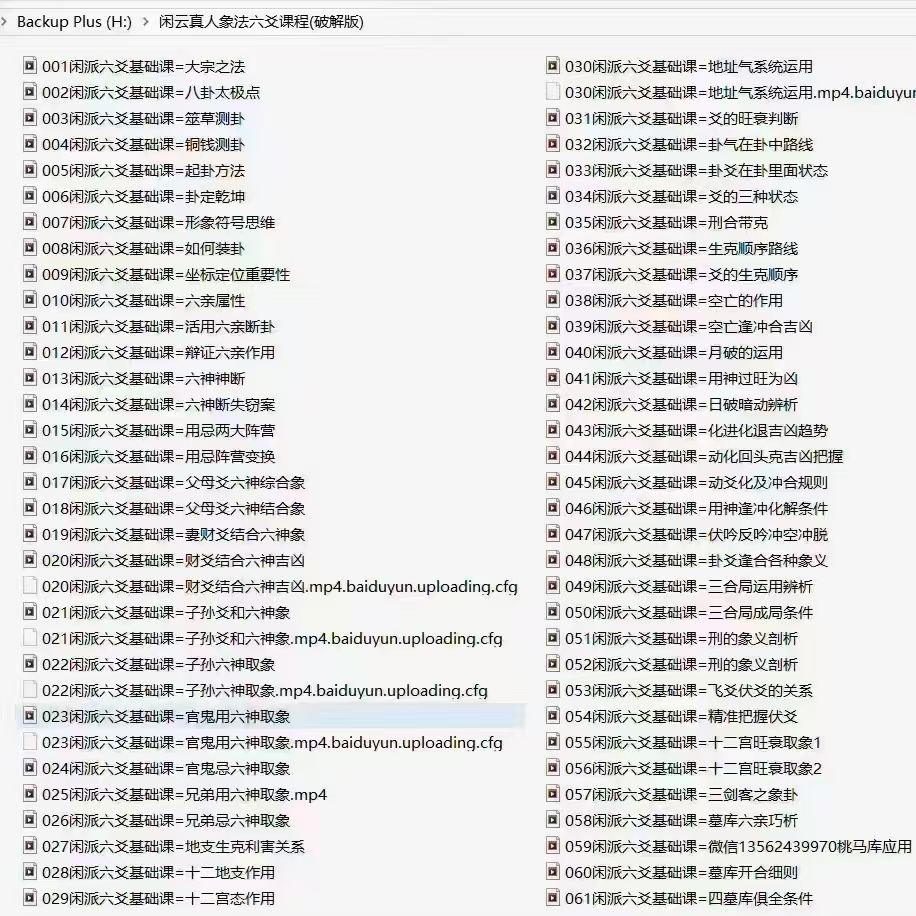 闲云真人闲派六爻高级课视频80集+六爻基础课程80集，共160集高清晰视频解析，包含象法六爻、六爻高级班课程！es High