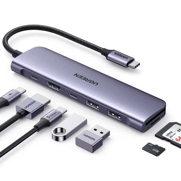 UGREEN Adaptateur Hub USB C vers HDMI 4K, USB C Power Delivery 100W