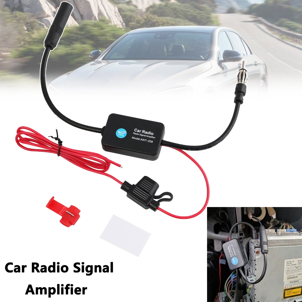 12V Car Radio Signal Amplifier FM&AM Antenna Amp Auto Antenna Booster ...