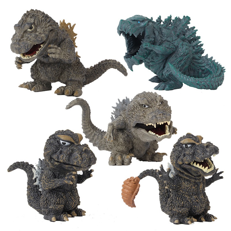 5Pcs/Set 10cm Tokusatsu Movie Godzilla Figure Dinosaur Tyrannosaurus ...