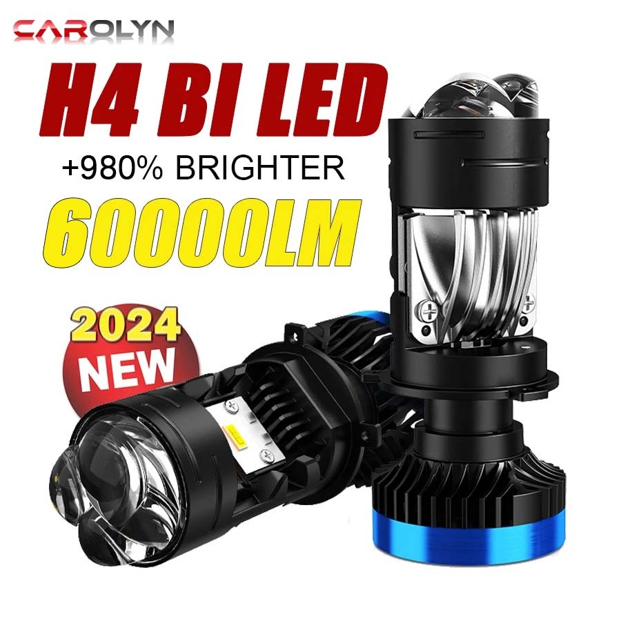 H4 Mini Bi LED Projector Lens Headlight Bulbs Canbus Motorbike Turbo ...