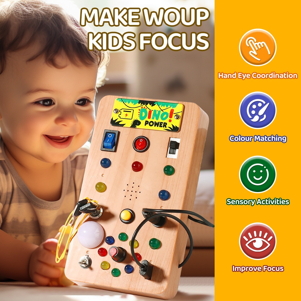 Children's early education toys LED Busy Board switch lamp button emit ...