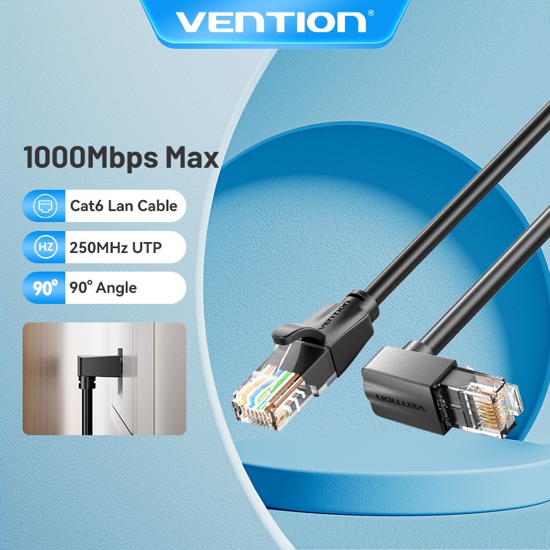 Vention Cat6 Lan Cable High Speed 1000Mbps Gigabit RJ45 Upward Right 90 ...
