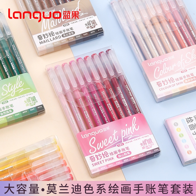 Original Languo 162 Color Morandi Color gel Pen Set Premium Morandi ink ...