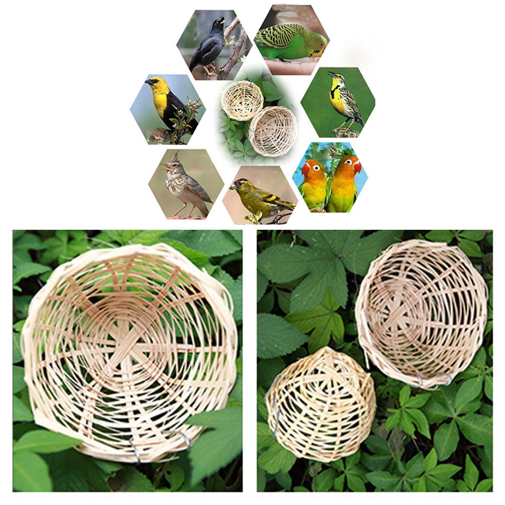 Birds Bamboo Woven Grass Bird Nest Budgerigar Parrot Sparrow Agapornis ...