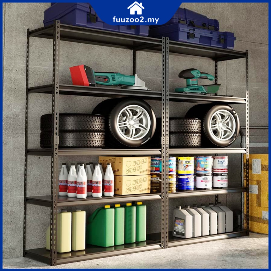 [FUUZOO2.MY] 3/4/5 Tier Boltless Rack Home Storage Warehouse Store Room ...