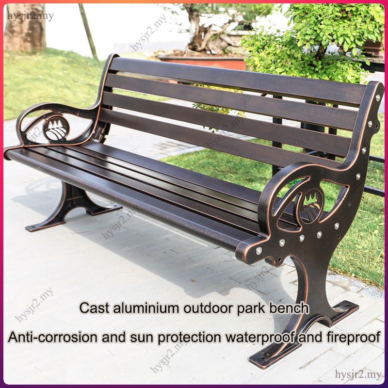Cast Aluminum Bench Outdoor Seat Courtyard Park Chair Outdoor Leisure ...