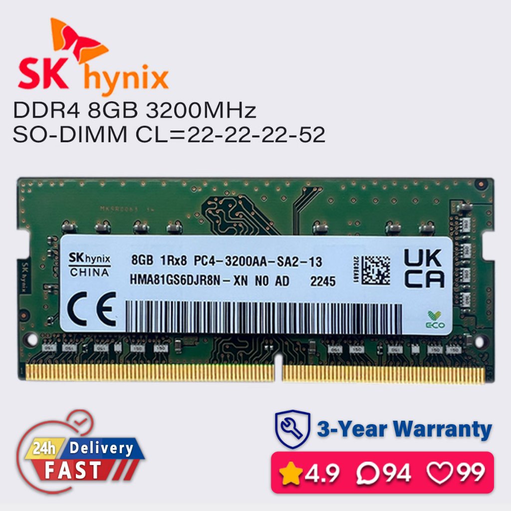 sk hynix 16gb 8gb 4gb 3200mhz ddr4 ram laptop sodimm memory pc4