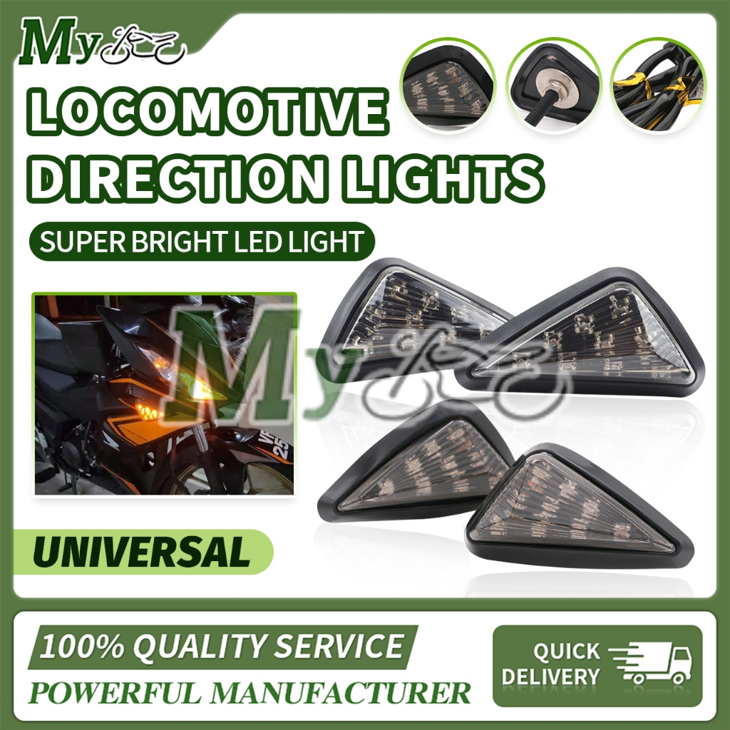LED Motorcycle Turning Signals Light Smoke Triangle Flush Mount