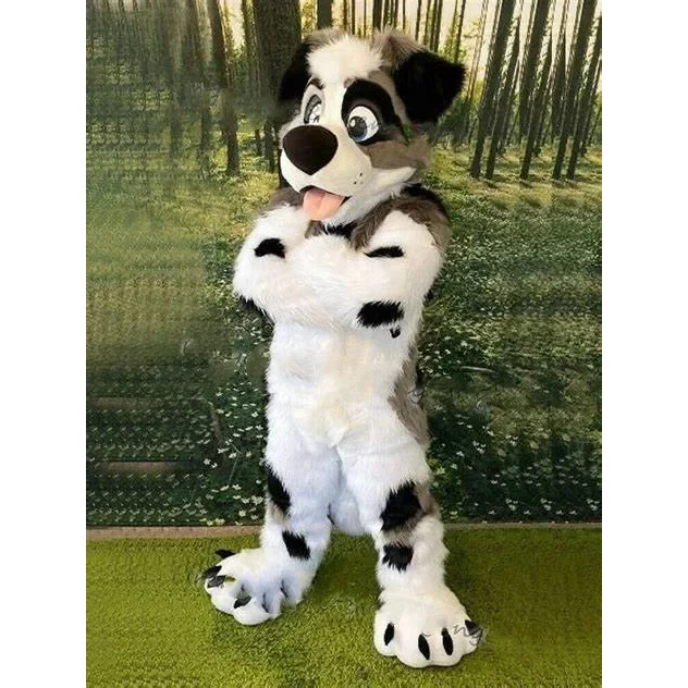 New Husky Dog Fox Mascot Costume Long Fur Furry Costume Fursuit Wolf ...