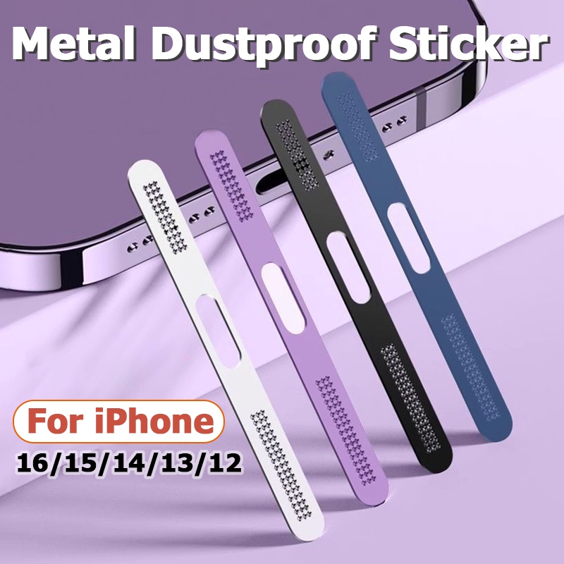 2 Pcs Metal Dustproof Net Sticker for iPhone 17 16 15 14 13 12 Pro Max ...