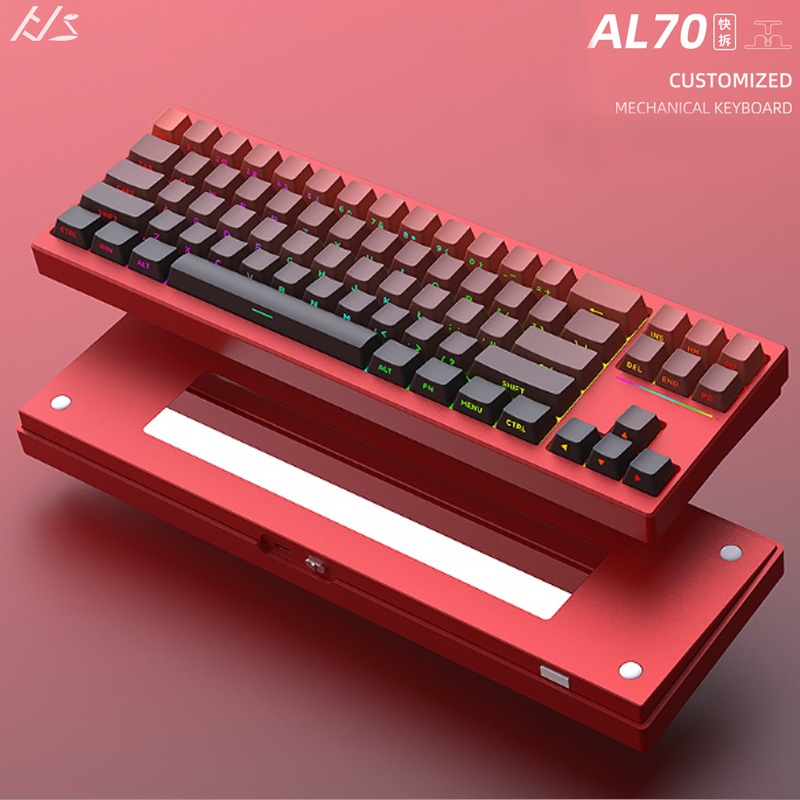 -LW- HJ.Snake AL70 Aluminum Alloy Keyboard Hot Swap Wireless Mechanical ...