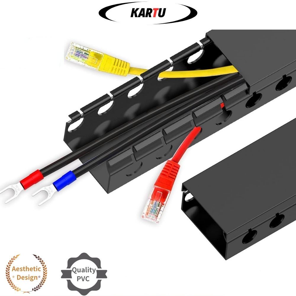 【New Upgrade】Black Cable Management Raceway for Hide, Under Desk Cord ...