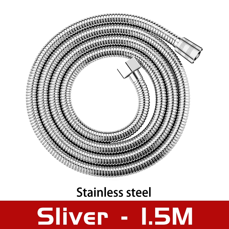 1Pc Shower Hose, Flexible Stainless Steel Handheld Shower Hose, Anti- Explosion Anti-Kink Leakproof Hose,Brass Connectors, Replacement Metal Extension Shower Hose | SHEIN A - View #2