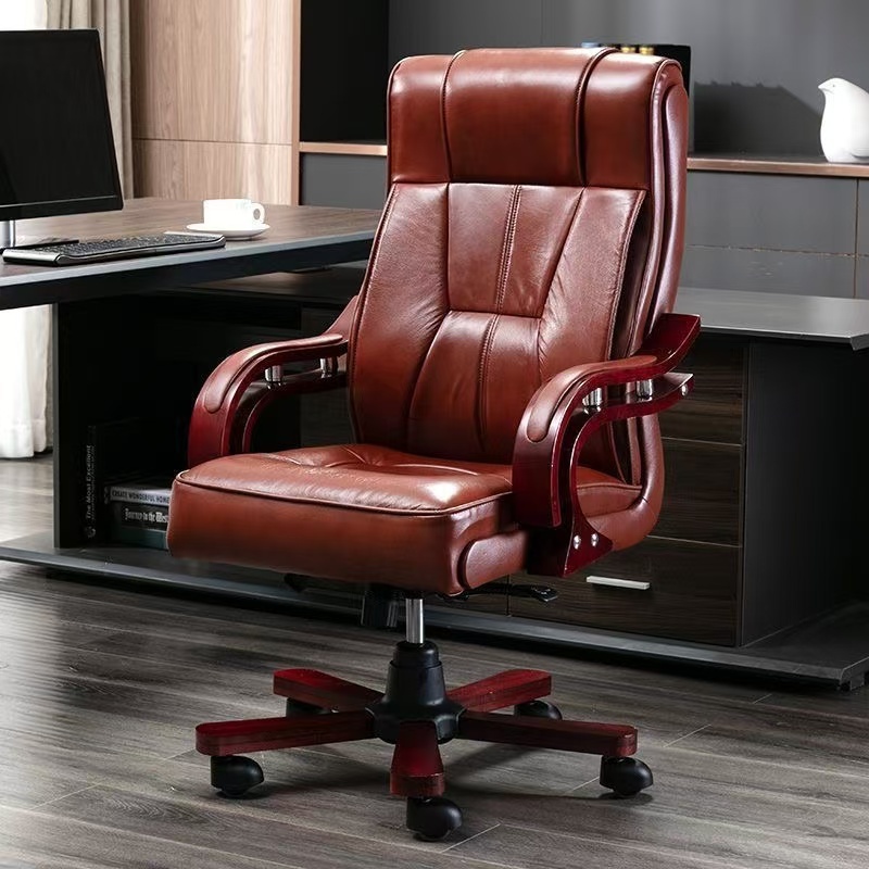 Ergonomic Gaming Chair Genuine Cowhide Boss Chair Office Massage Big ...