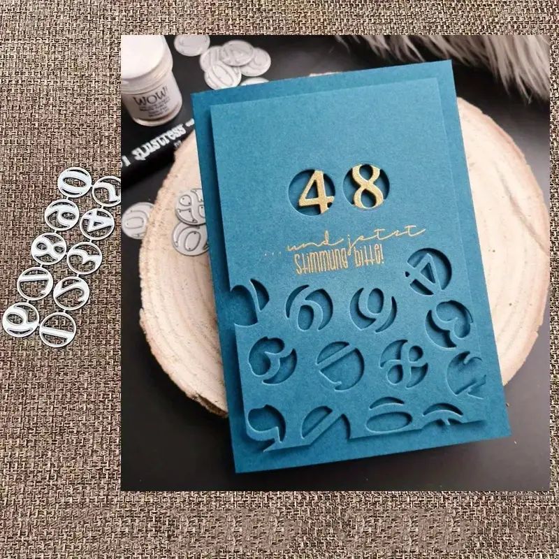 0-9 Numbers Metal Cutting Die Diy Scrapbook Paper Craft Knife Die Blade ...