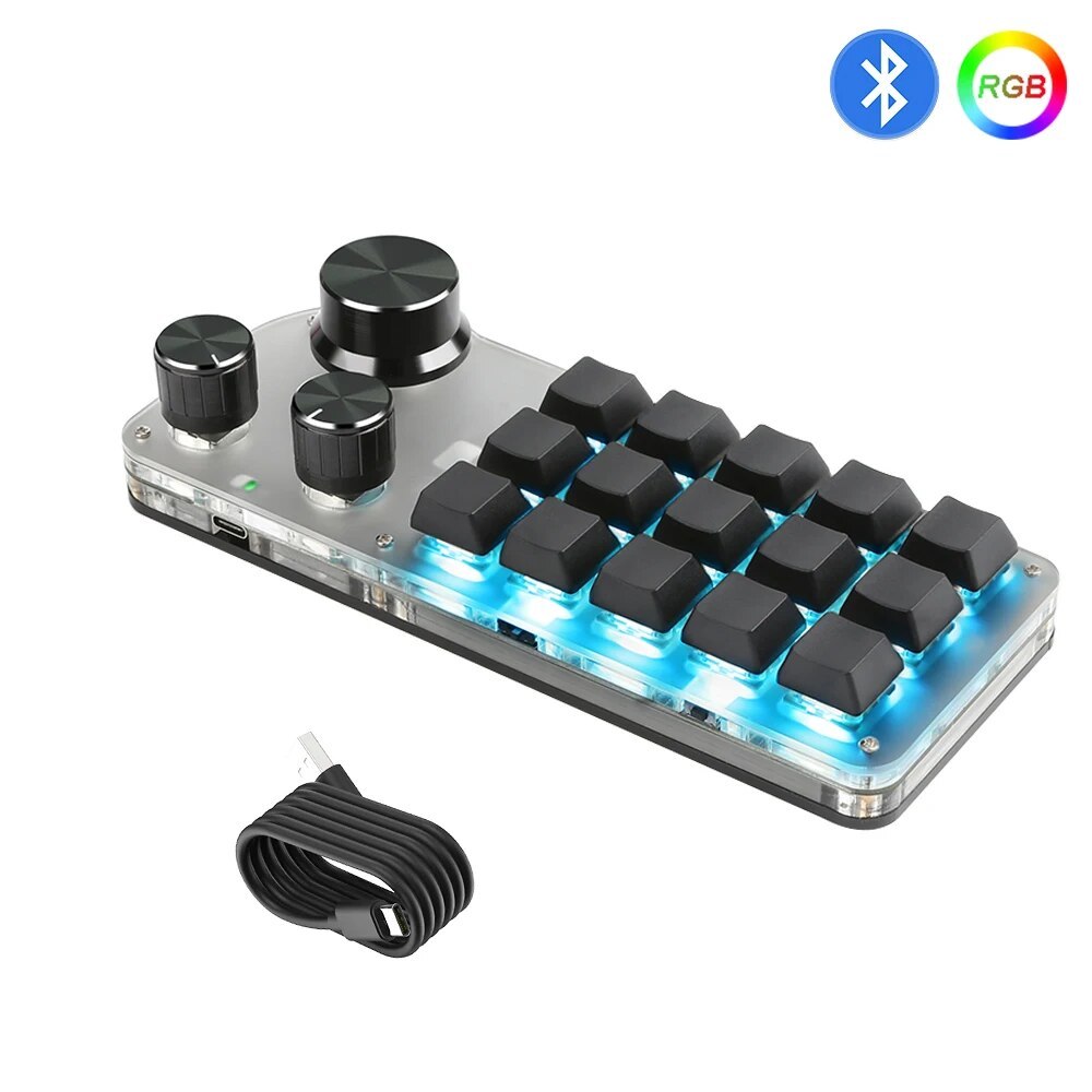 Programming Macro Custom Knob Keyboard 15 Buttons 3 Knobs Copy Paste ...