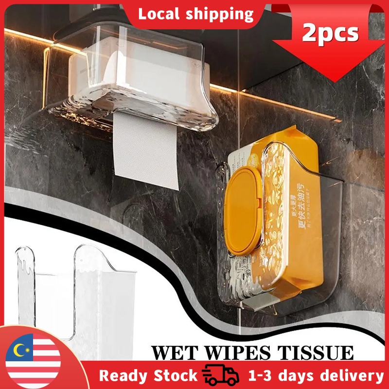 [Local Stock] Bathroom Wipes box Wall Mounted Tissue Box Waterproof ...