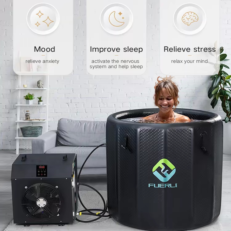 Round Ice Barrel Bath Tub Inflatable Hot Tub Soaking Tub Ice Bath Tub ...