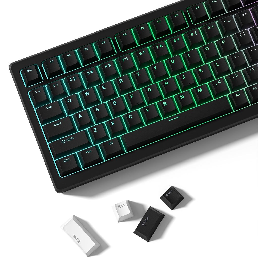 WOMIER PBT Shine Through Keycap, Doubel Shot RGB Backlit Custom Key Cap ...