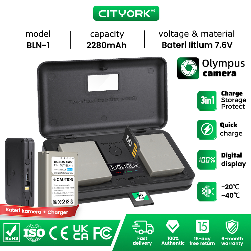 Cityork 2280mAh BLN-1 BLN 1 PS-BLN1 Camera Battery + LCD Smart ...