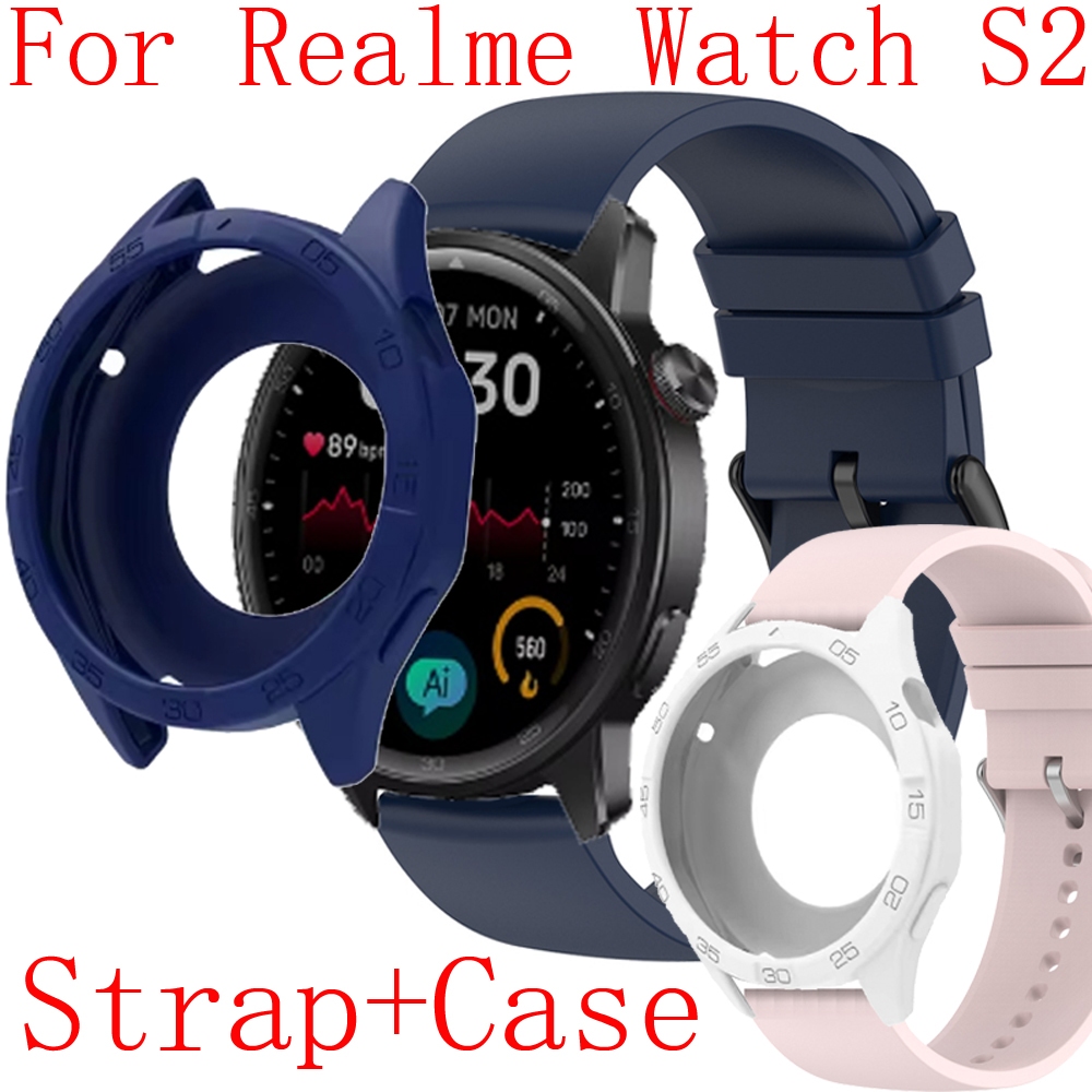 Realme Watch S2 Smart Watch Case Screen Protective Cover Shell Accessories  For Realme Watch S2 Smartwatch Strap Band Silicone Wristband Bracelet