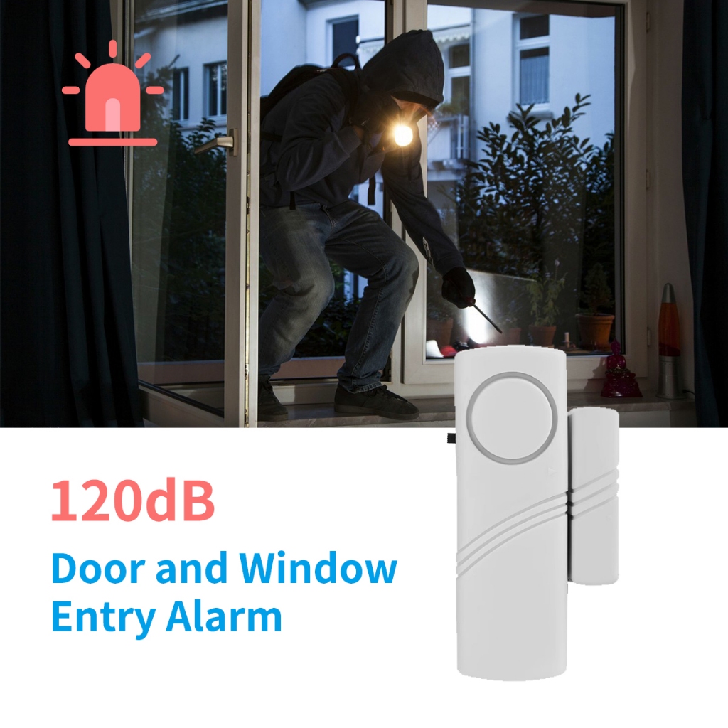 Door Window Wireless Burglar Alarm with Magnetic Sensor Home Safety ...