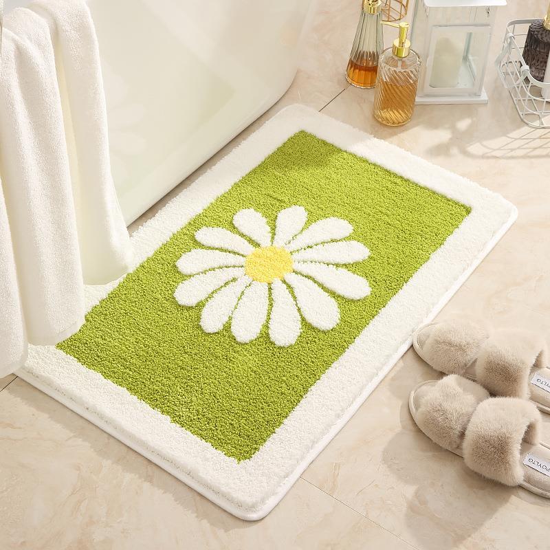 (Penghantaran tempatan)Small Fresh Flower Bathroom Anti-Slip Mat, Water ...