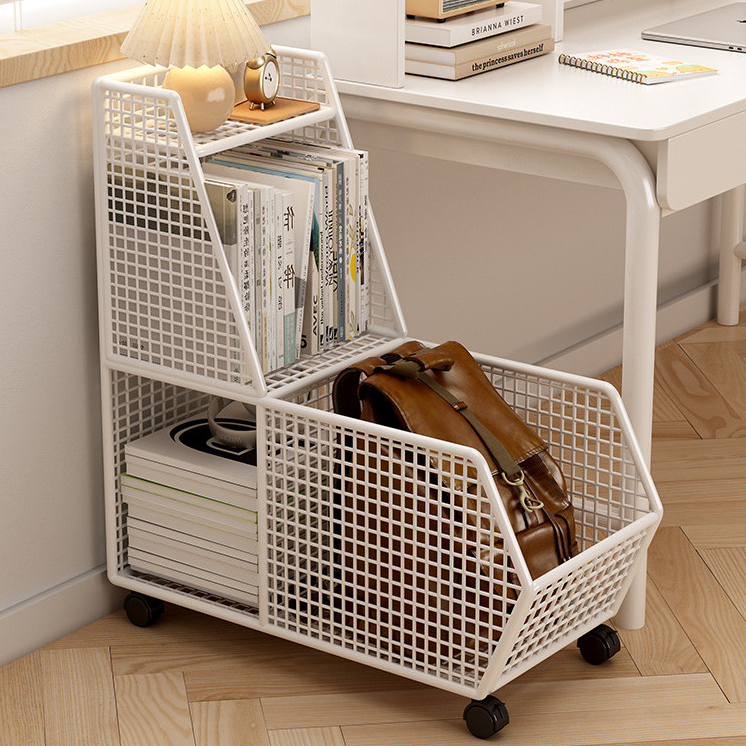 Mobile Under the Desk Bookshelf Floor Rack for Schoolbag Book Storage ...