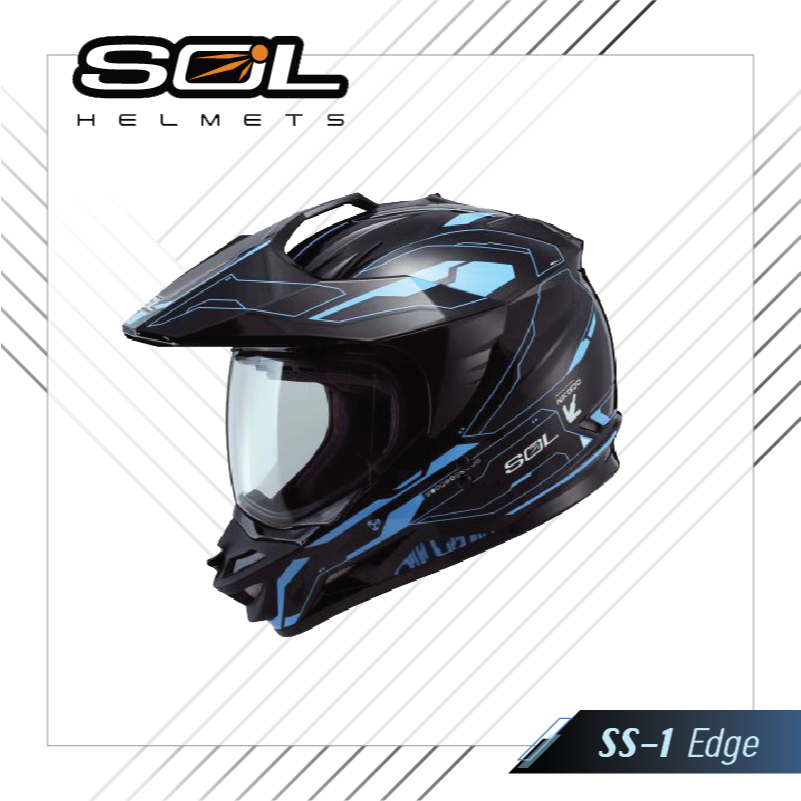 DOT Helmet Motor Cross Dual Sport SS-1 EDGE (FREE CAP for member