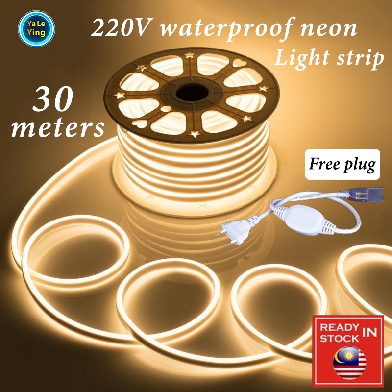 【30 meters Containing clips】220V LED neon strip waterproof 120LED/M 8 ...