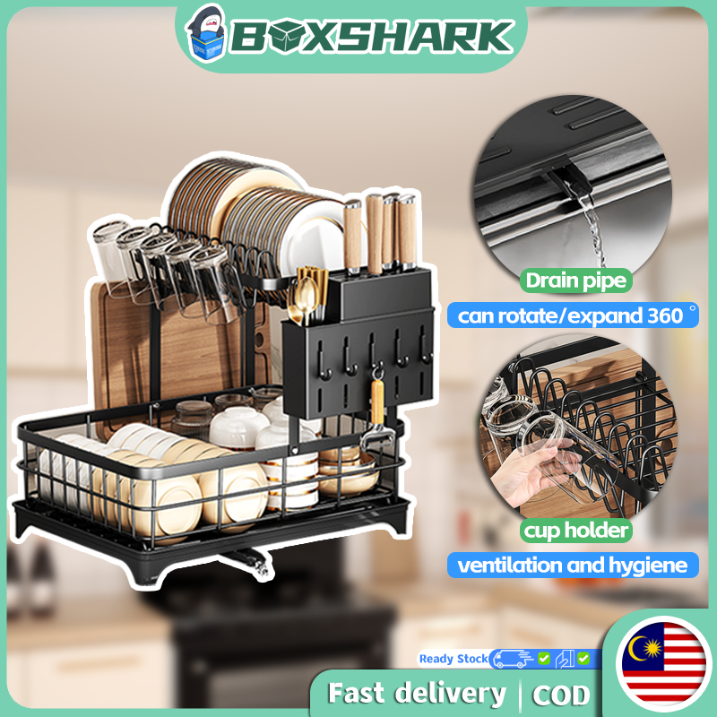 dish drainer dish drying rack stainless steel rak pinggan mangkuk rak ...
