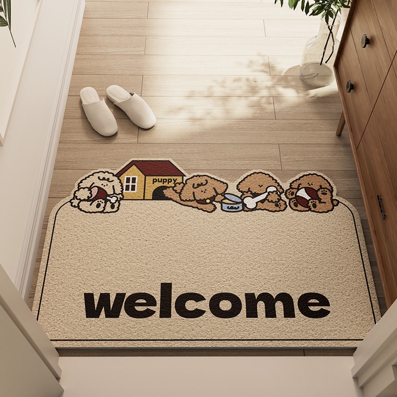 (Penghantaran tempatan)Cuttable Cartoon Silk Ring entrance Door mat ...