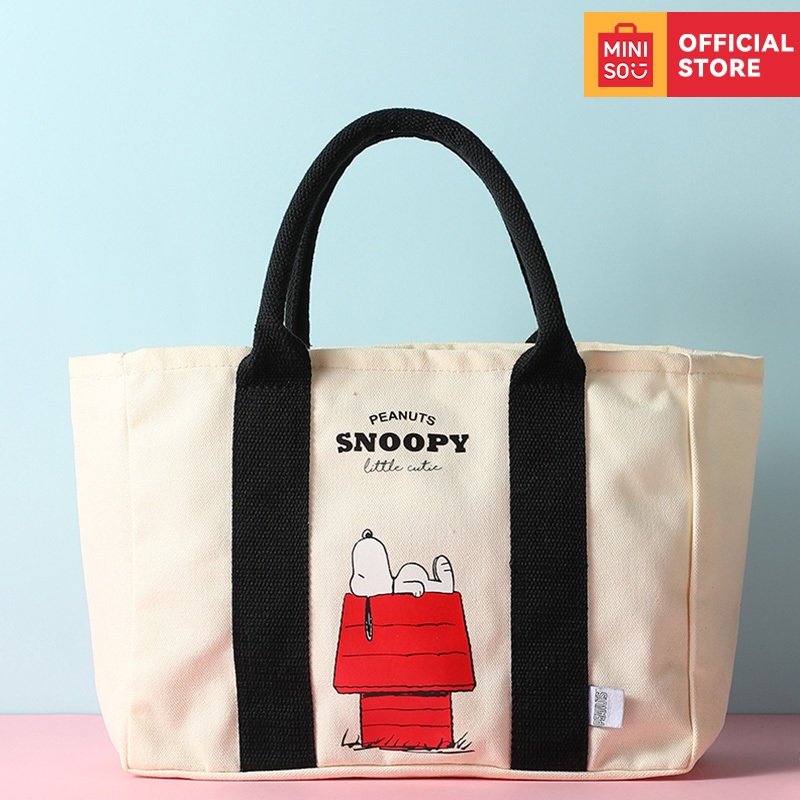MINISO Snoopy Canvas Tote Bag, Reusable Shopping Bag | Shopee Malaysia