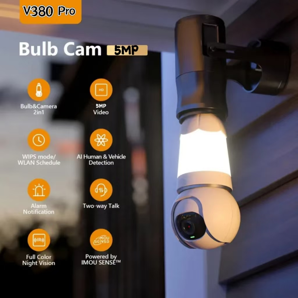 V380 Pro E27 Lighting Bulb CCTV Camera Wireless Wifi Camera IP Security ...