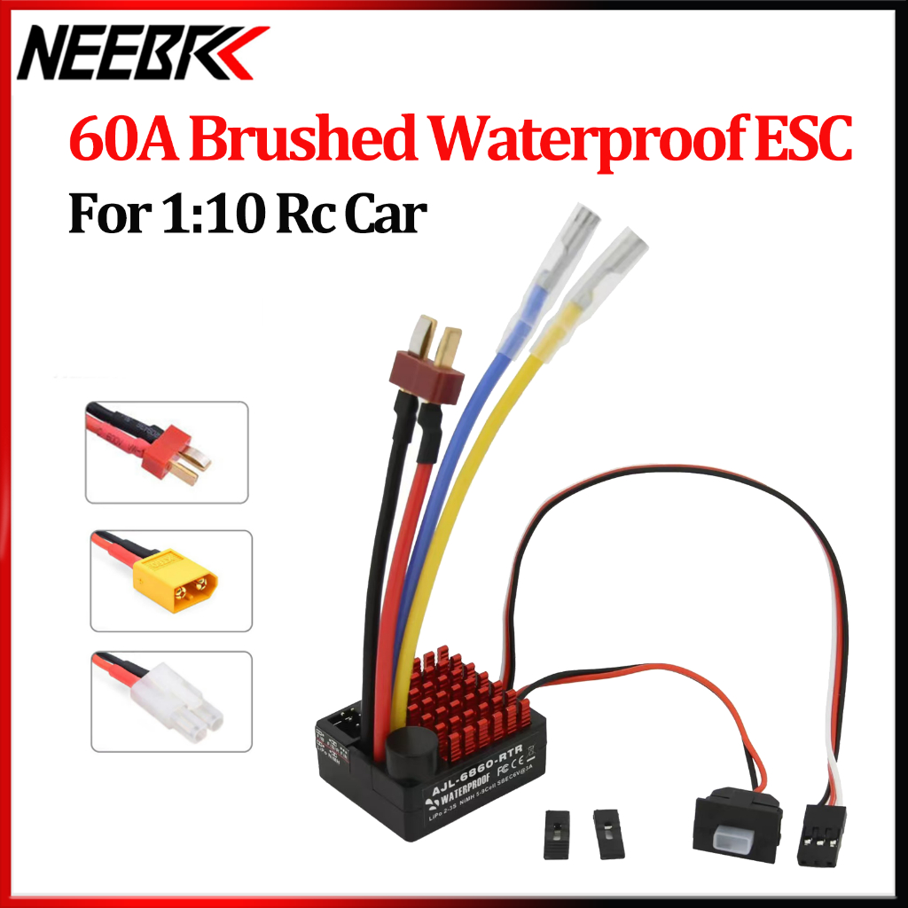 Flyueace 6860 Brushed Esc 60a Waterproof Crawler Speed Controller With Bec Rc Vehicles Cars Boats Tanks Models Parts P 1992348