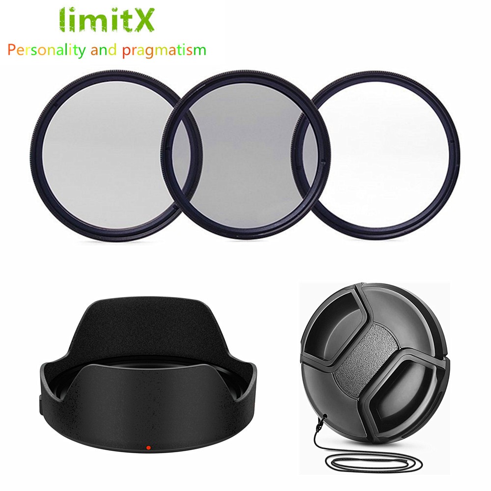 49mm UV CPL ND4 3-in-1 Filter Kit With Bayonet Lens Hood For Canon RF-S 18-45mm STM Lens