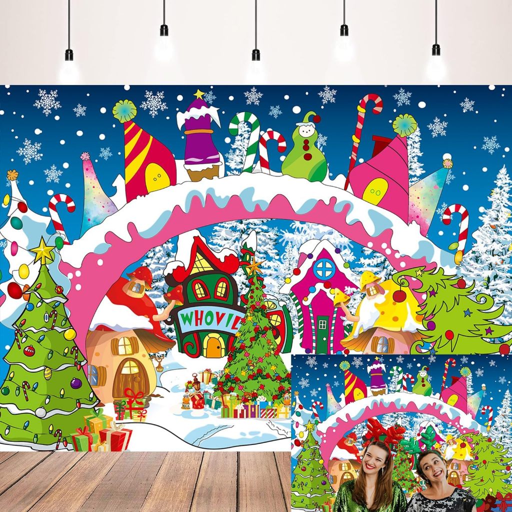 Christmas Backdrops Photography Winter Christmas Village Backdrop ...
