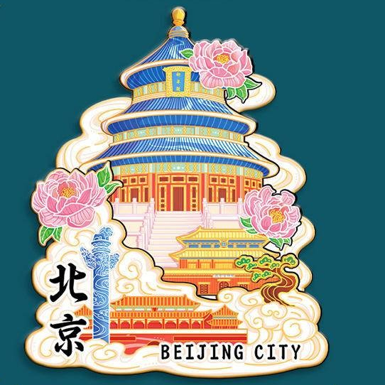 City Popular Attractions Landmark Wooden Refrigerator Stickers Design ...