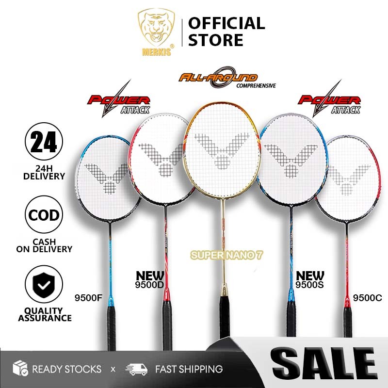 VICTOR CHALLENGER 9500 Series SN7 Badminton Racket 4U Full Carbon Fiber ...