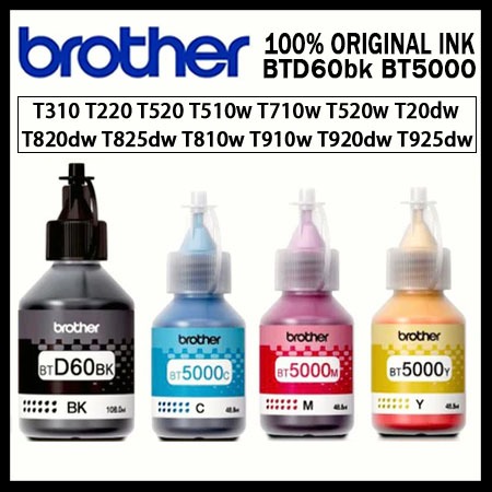 【Discount voucher】Brother Original INK BTD60BK BT6000BK BT5000CMY INK ...