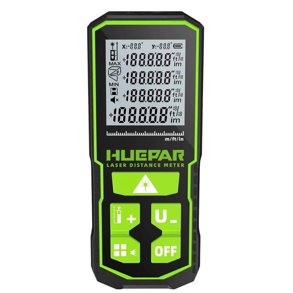 Huepar Laser Distance Meter 60M 100M 120M Electronic Roulette Laser LCD ...