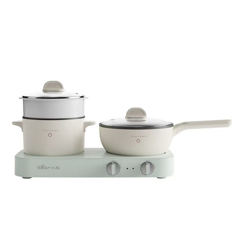 Bear double-burner electric cooking pot multi-functional steaming ...